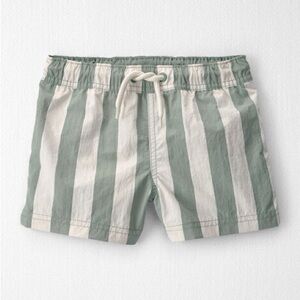 Striped Green and White Shorts